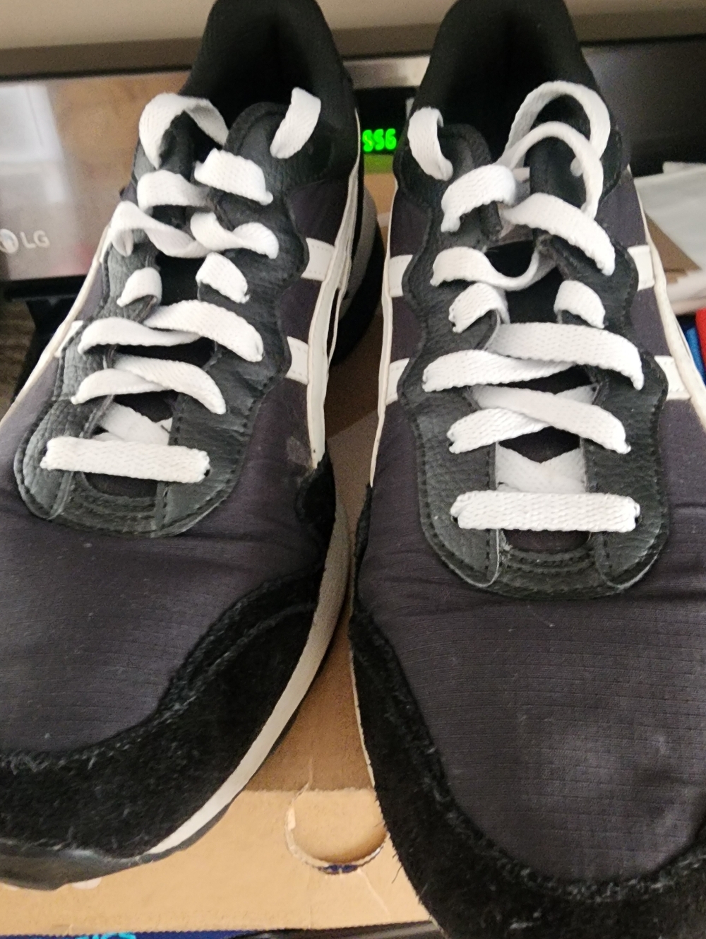 Onitsuka Tiger by Asics Black and White Athletic Sneaker - Picture 3 of 4